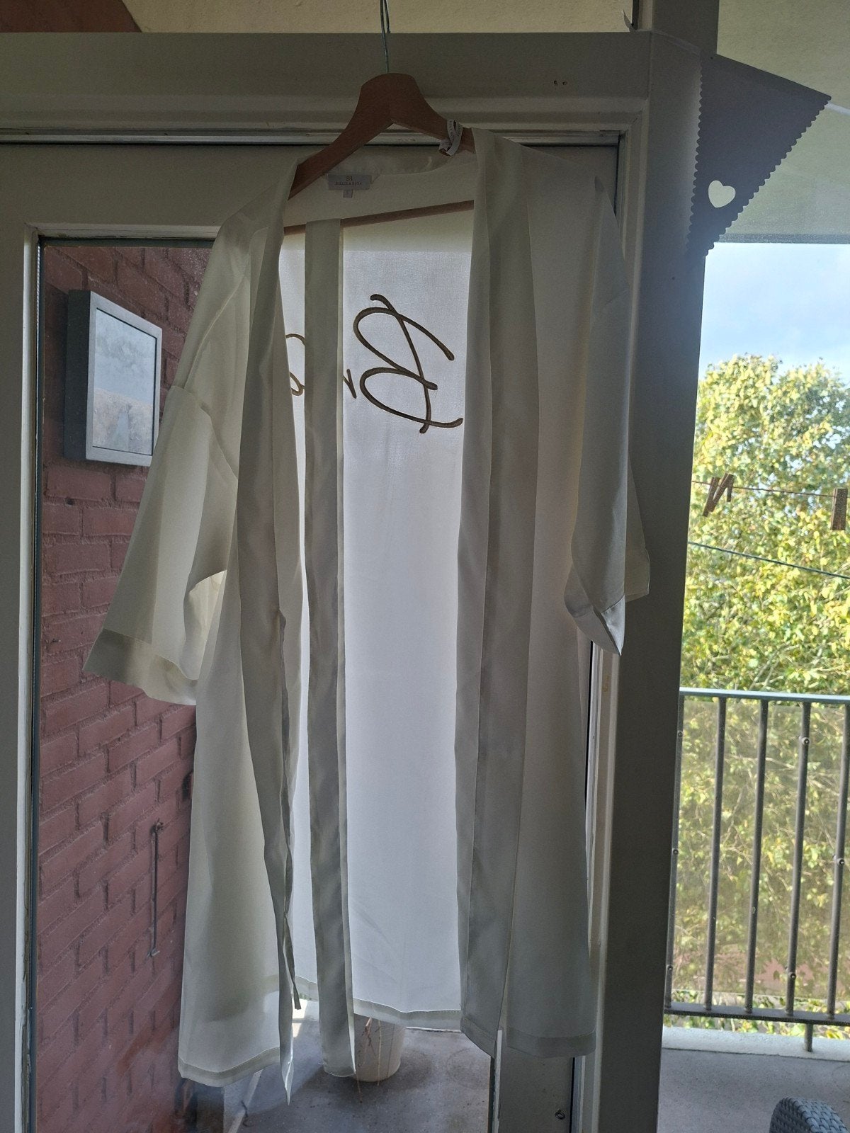 Witte 'Bride' kimono/ochtendjas - Perfect voor de bruid!, Ophalen, Wit, Accessoires, Onbekend