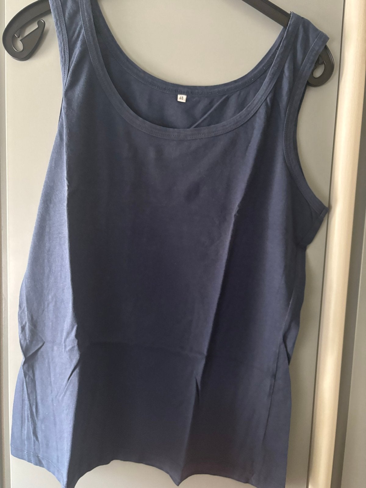 Donkerblauw katoenen singlet maat 46 (XL), Blauw, Maat 46/48 (XL) of groter, Ophalen of Verzenden, Zo goed als nieuw
