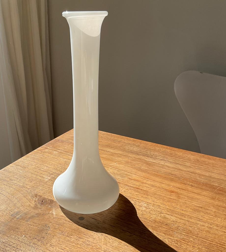 Kandelaar wit melkglas, Ophalen of Verzenden