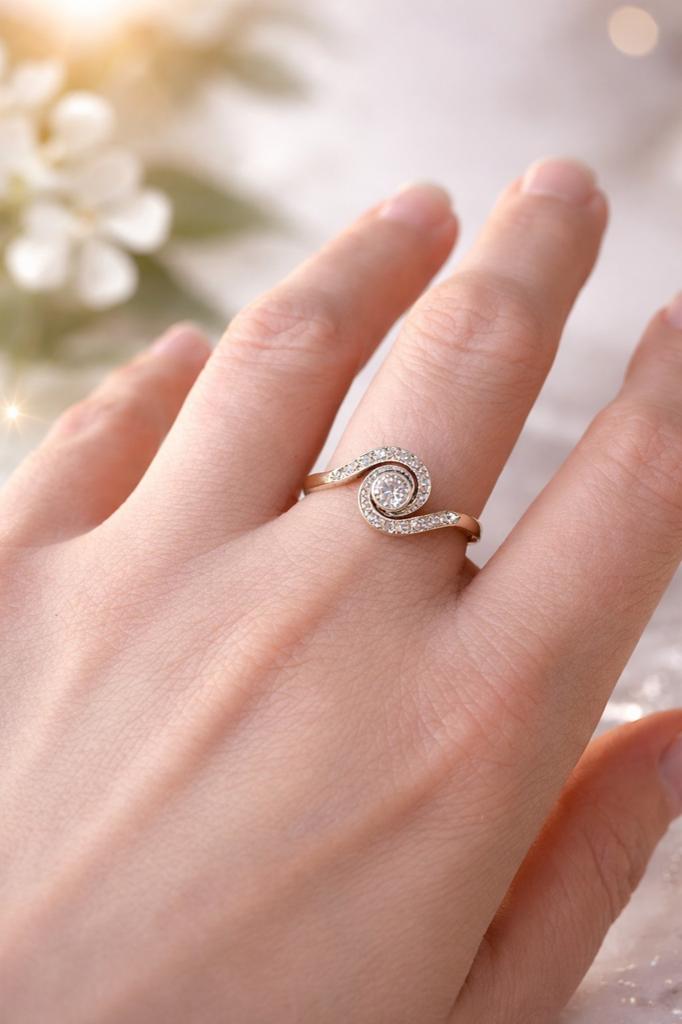 Prachtige diamanten ring, Sieraden, Tassen en Uiterlijk, Ringen, Zo goed als nieuw, Dame, 17 tot 18, Goud, Goud, Ophalen of Verzenden