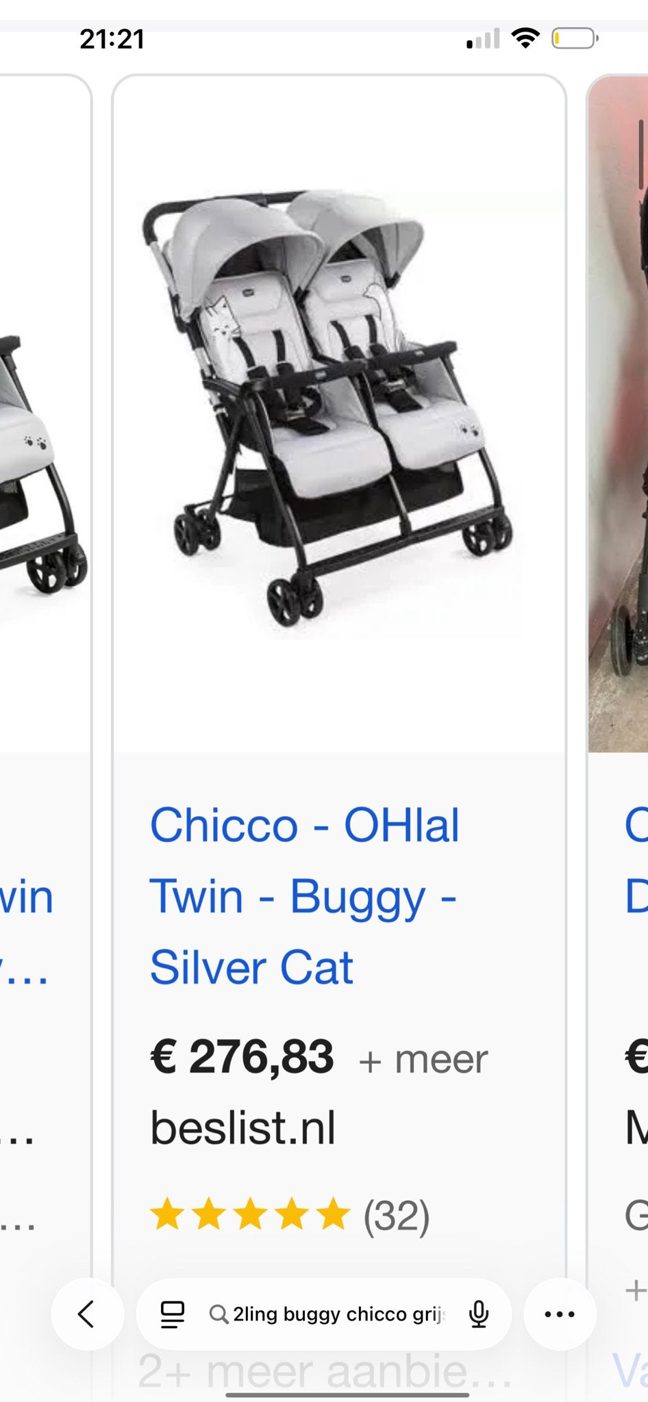 Chicco OHlal Twin Buggy - Gebruikte Staat, Gebruikt, Duowagen, Ophalen, Kinderwagen