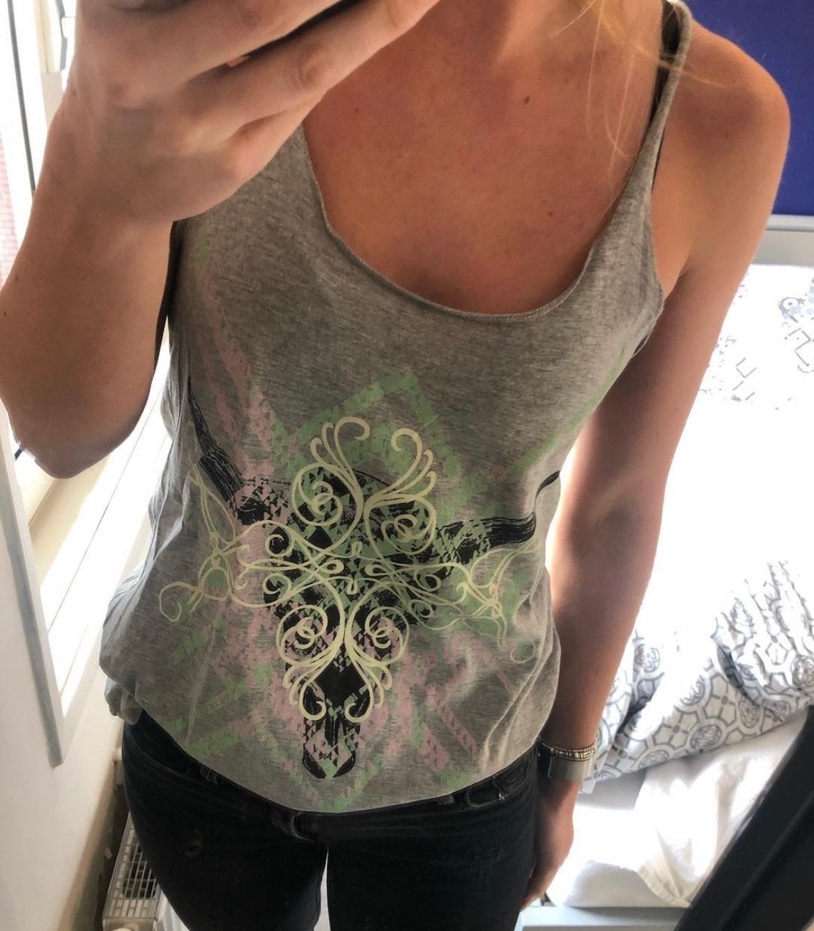 Grijze tanktop Primark maat S, Ophalen of Verzenden, Zo goed als nieuw, Grijs, Maat 36 (S)