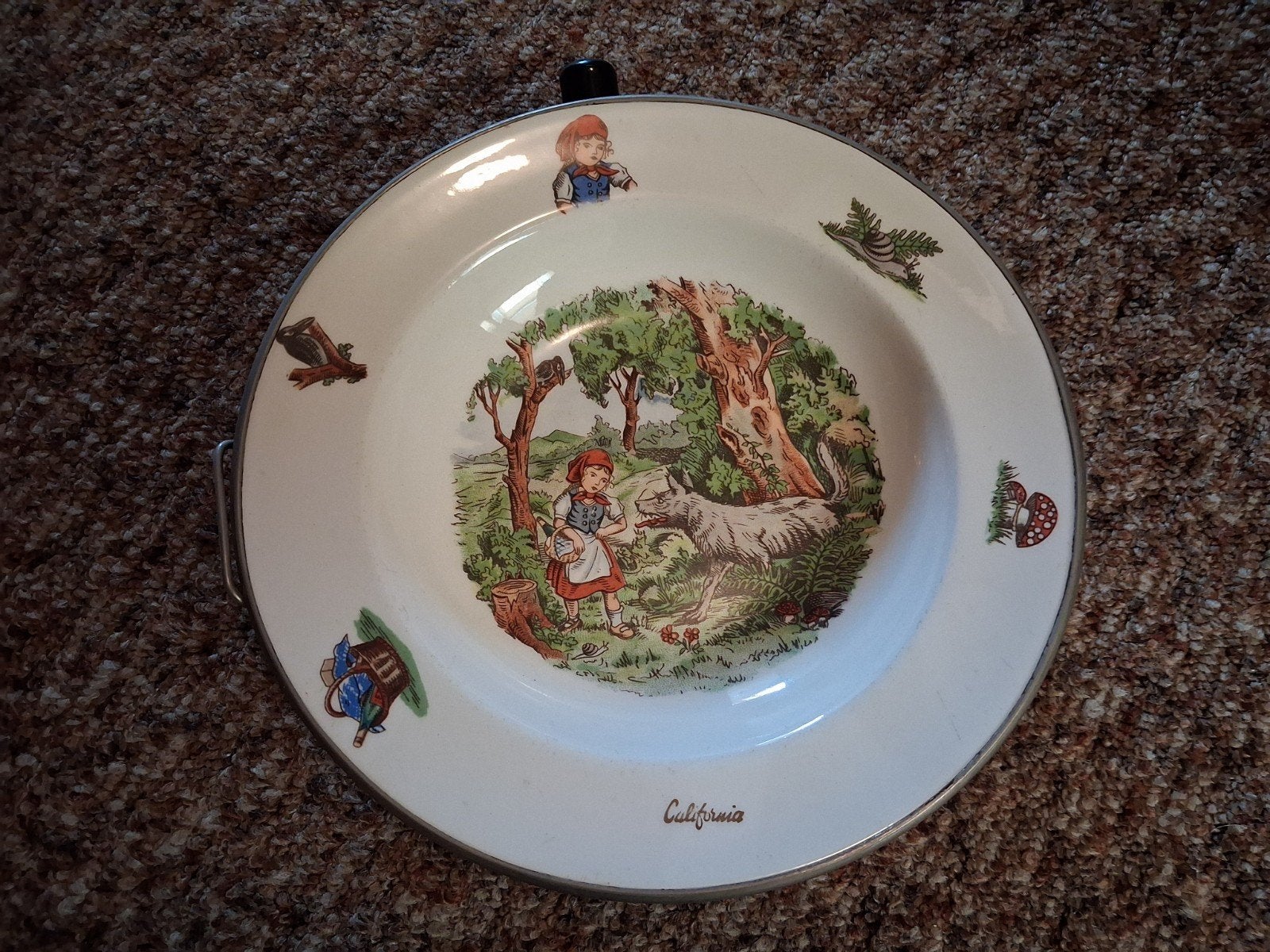 nostalgische / vintage warmhoudbordje afbeelding roodkapje, Ophalen