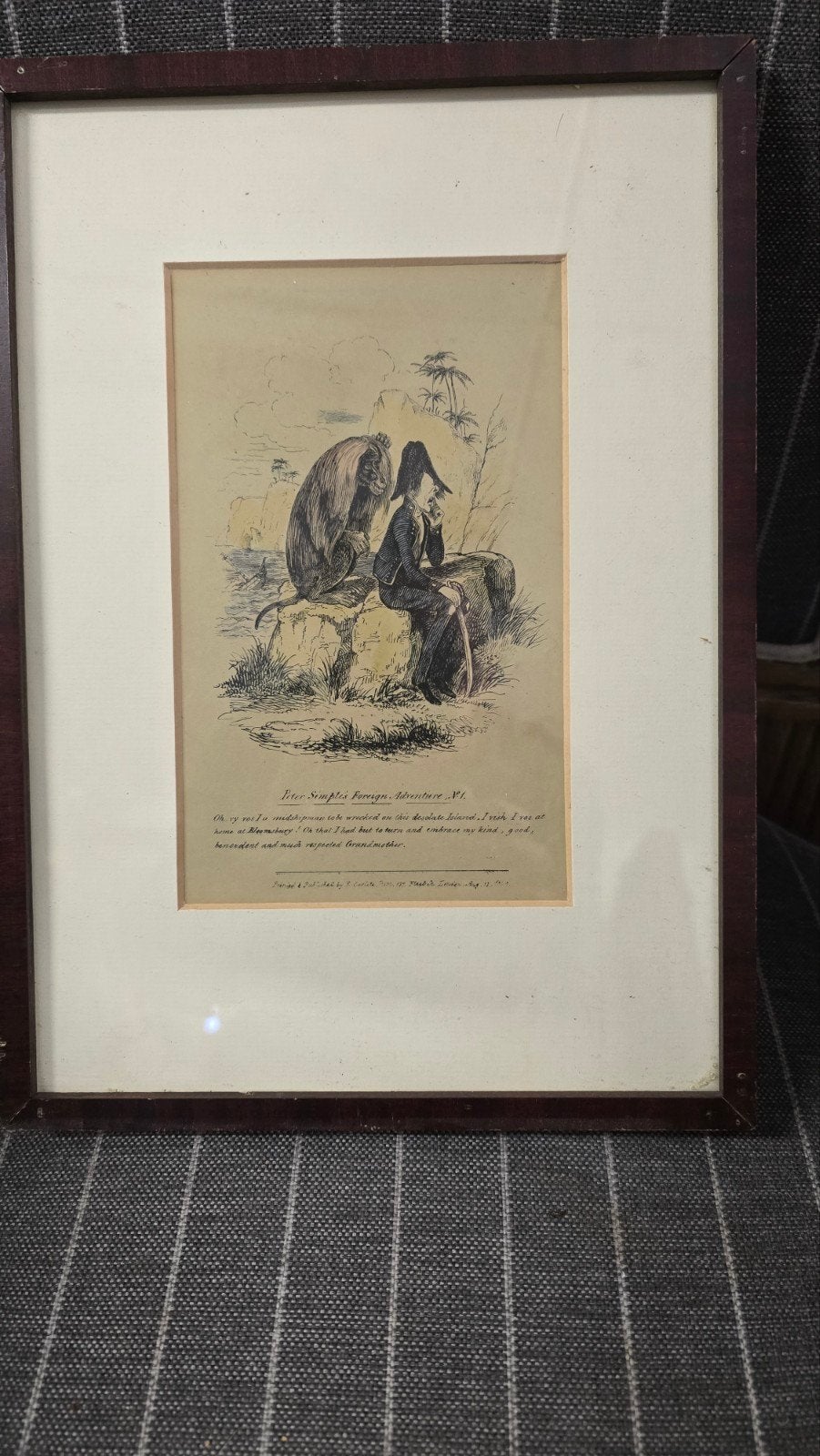 antieke, prent of satirische karikatuur Robert Seymour, Antiek en Kunst, Ophalen of Verzenden