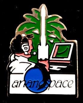 Arianespace pin, Verzenden, Nieuw, Transport, Speldje of Pin