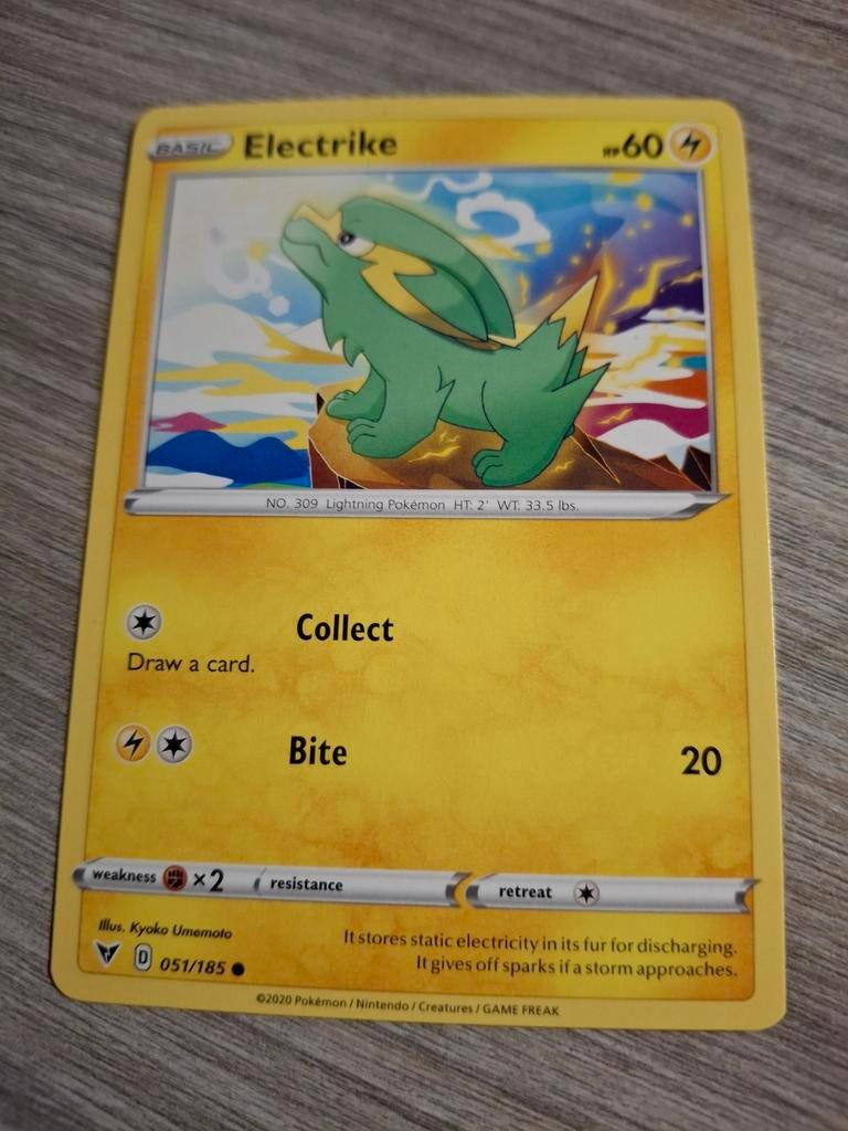 Electrike Pokémon Kaart - Basis - 051/185, Ophalen of Verzenden, Zo goed als nieuw, Losse kaart
