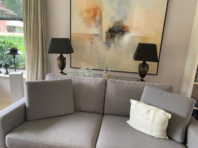 tafellampen met kap, Gebruikt, Vintage, 43 cm, Met kap