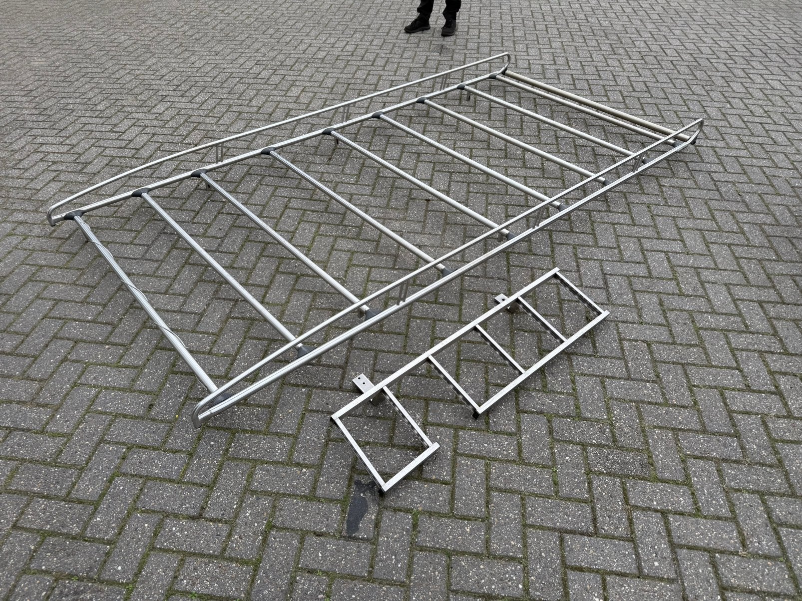 RVS imperiaal Mercedes Vito L3 XXL + deurladder en ladderrol, Ophalen, Zo goed als nieuw