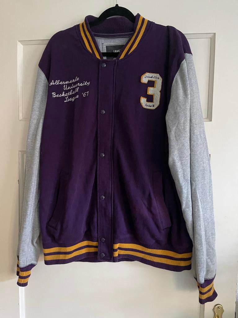 Baseball vest/jas Paars/Grijs - Maat xl(alleen afhalen), Ophalen, Zo goed als nieuw, Maat 56/58 (XL), Paars