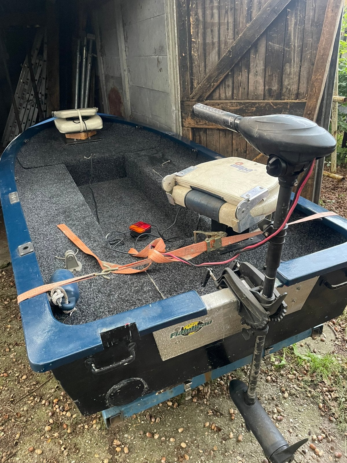 Polyester Boot  - Vissersboot met Trailer en Electromoter, Watersport en Boten, Ophalen, Gebruikt, Overige typen, Motorboot