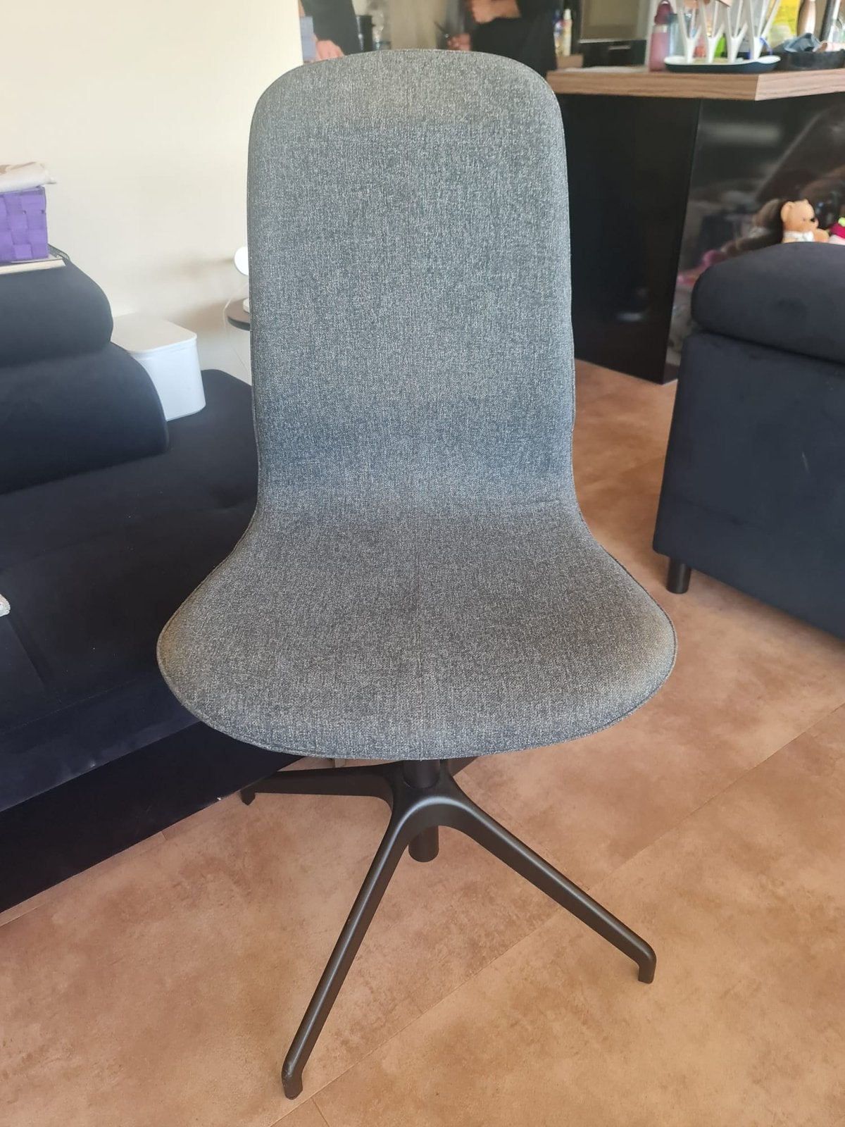 IKEA grijze draaibare bureaustoel, Ophalen, Zo goed als nieuw, Grijs