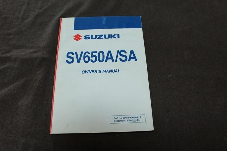 Suzuki SV650 S SA 2006/07 motorcycle owner's manual SV 650, Ophalen of Verzenden, Suzuki