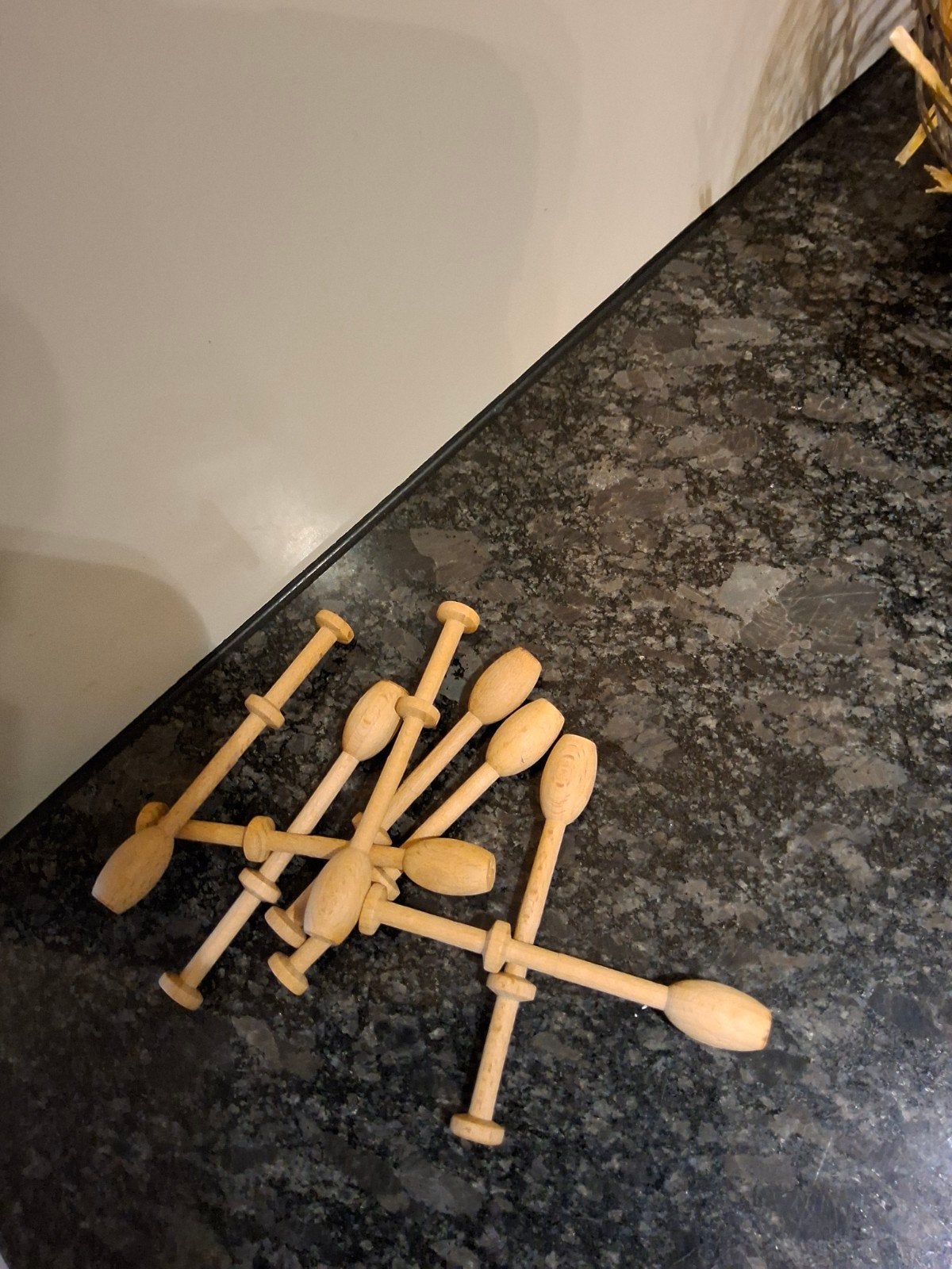 Houten klosjes voor kantklossen - Set van 8, Ophalen of Verzenden, Gebruikt, Klos(sen)