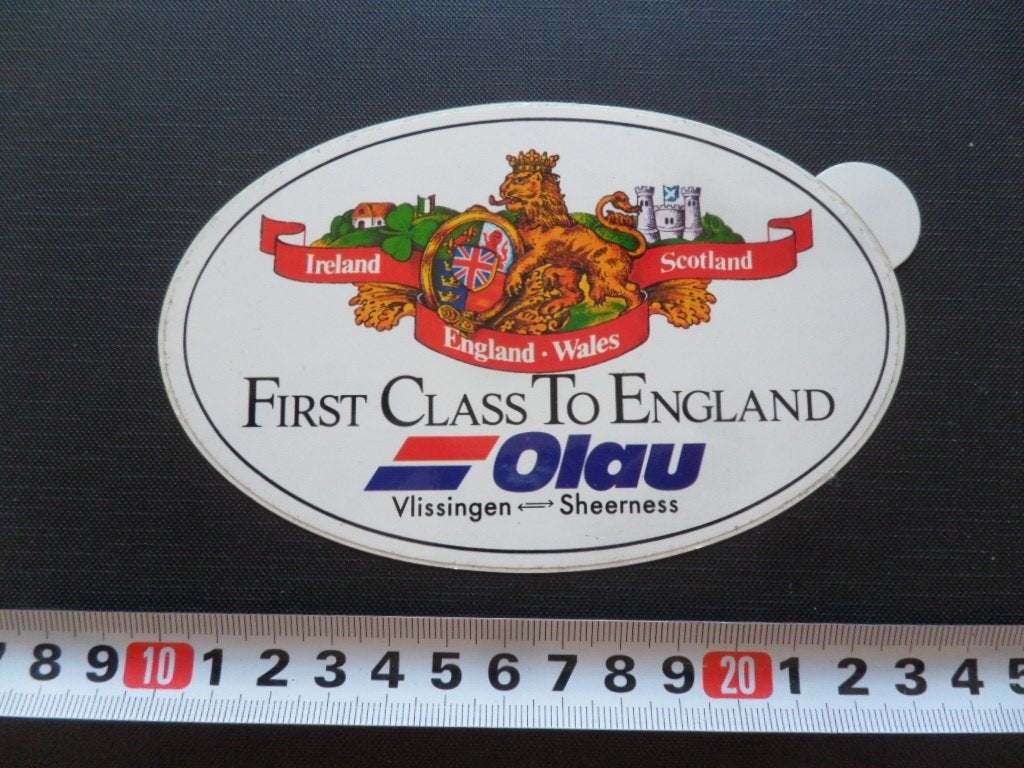 sticker ferry OLAU first class england vlissingen sheerness, Ophalen of Verzenden, Zo goed als nieuw