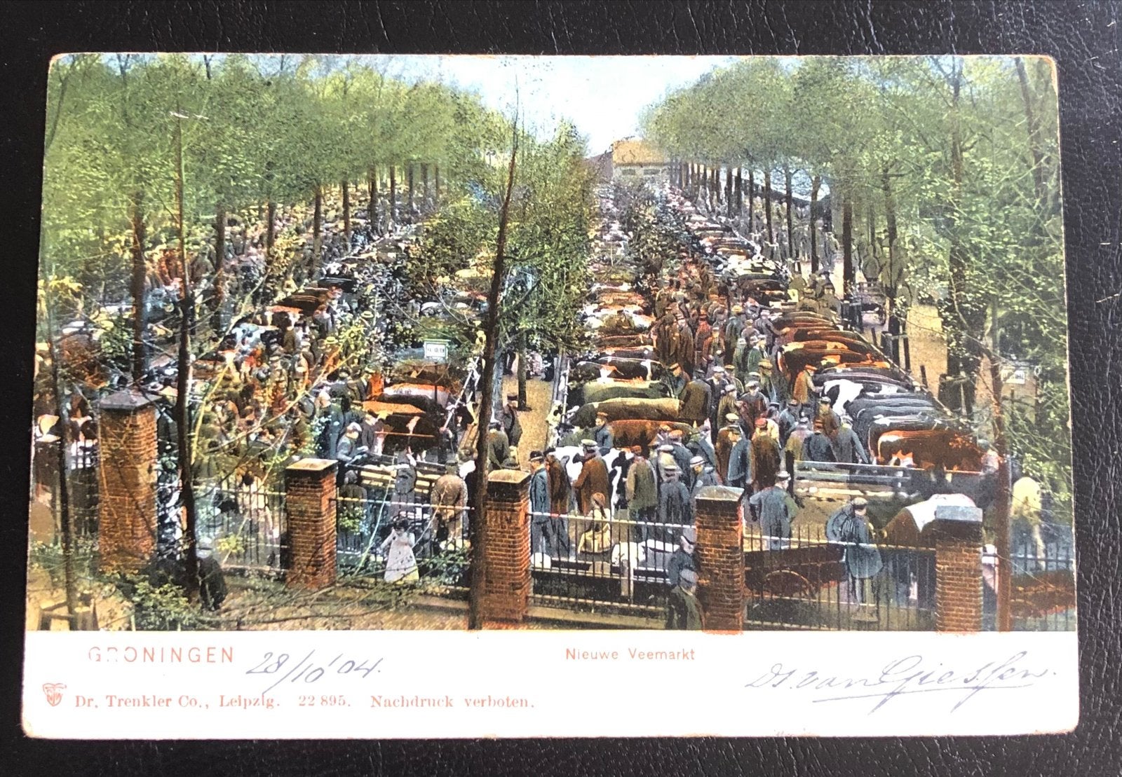 Groningen Nieuwe Veemarkt 1904, Verzamelen, Ophalen of Verzenden, Voor 1920, Gelopen, Groningen