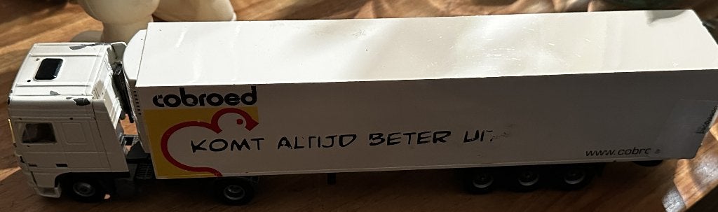 Tekno 1:50 DAF 95 Cobroed Vrachtwagen Combinatie Nette Staat, Hobby en Vrije tijd, Ophalen, Gebruikt, Bus of Vrachtwagen, Tekno