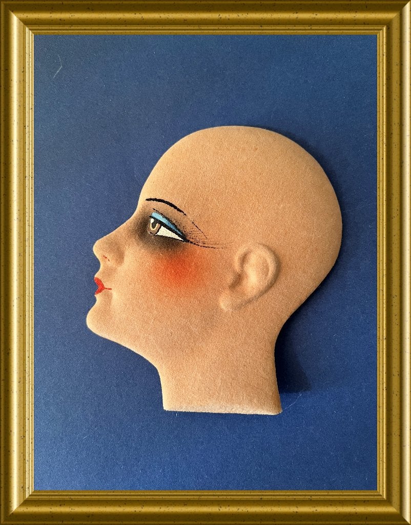 Art deco gezicht, plat hoofd, silhouet, Ophalen of Verzenden