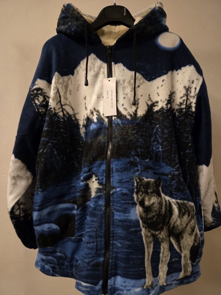 Blauw vest, Wolf, printvest, Ophalen of Verzenden, Nieuw, Overige maten, Blauw