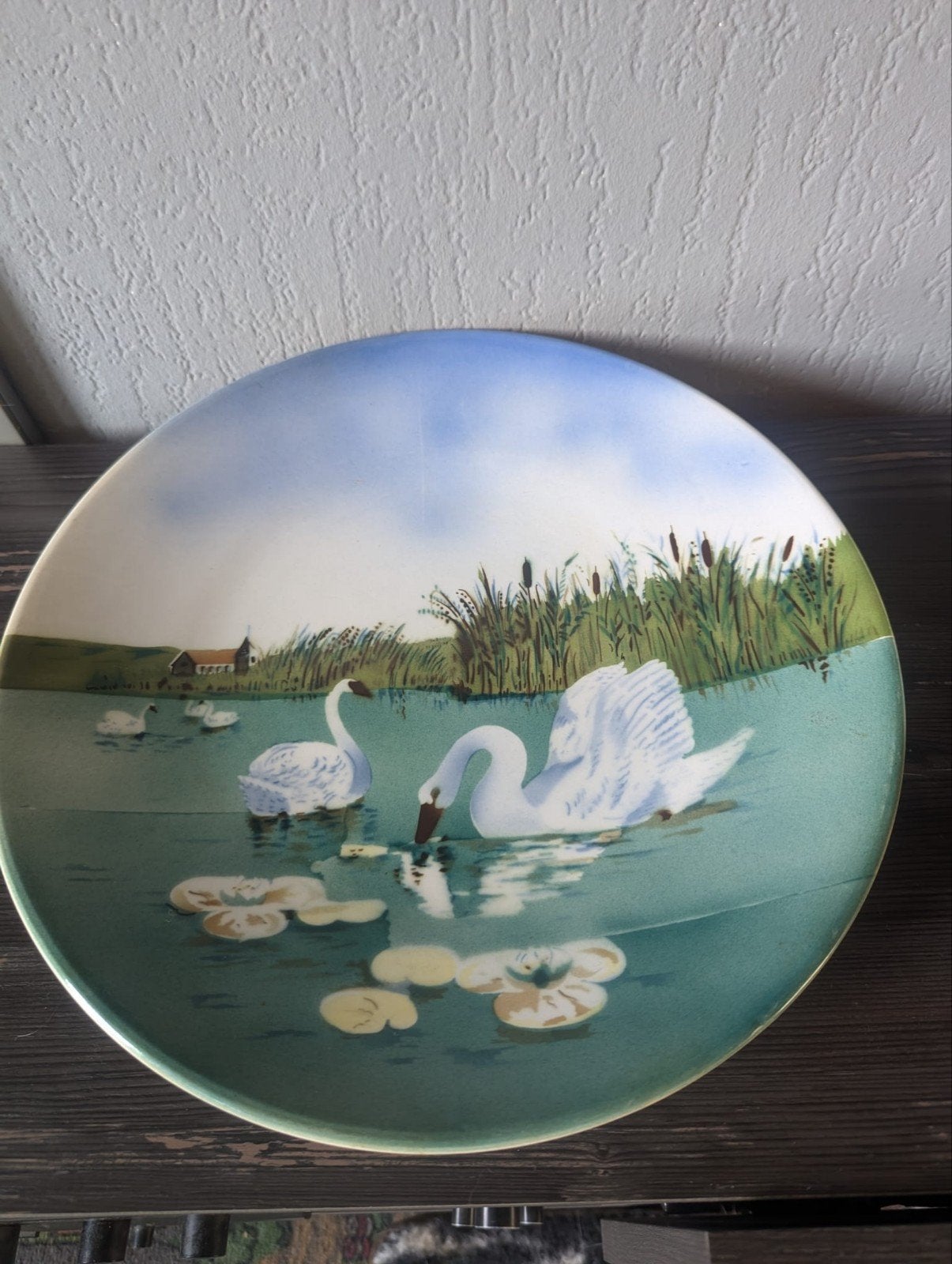Decoratief wandbord met zwanen, 30 cm, Ophalen of Verzenden