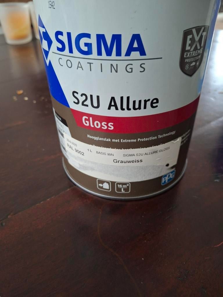 Sigma S2U Allure Gloss Hoogglanslak RAL 9002 1L, Ophalen of Verzenden