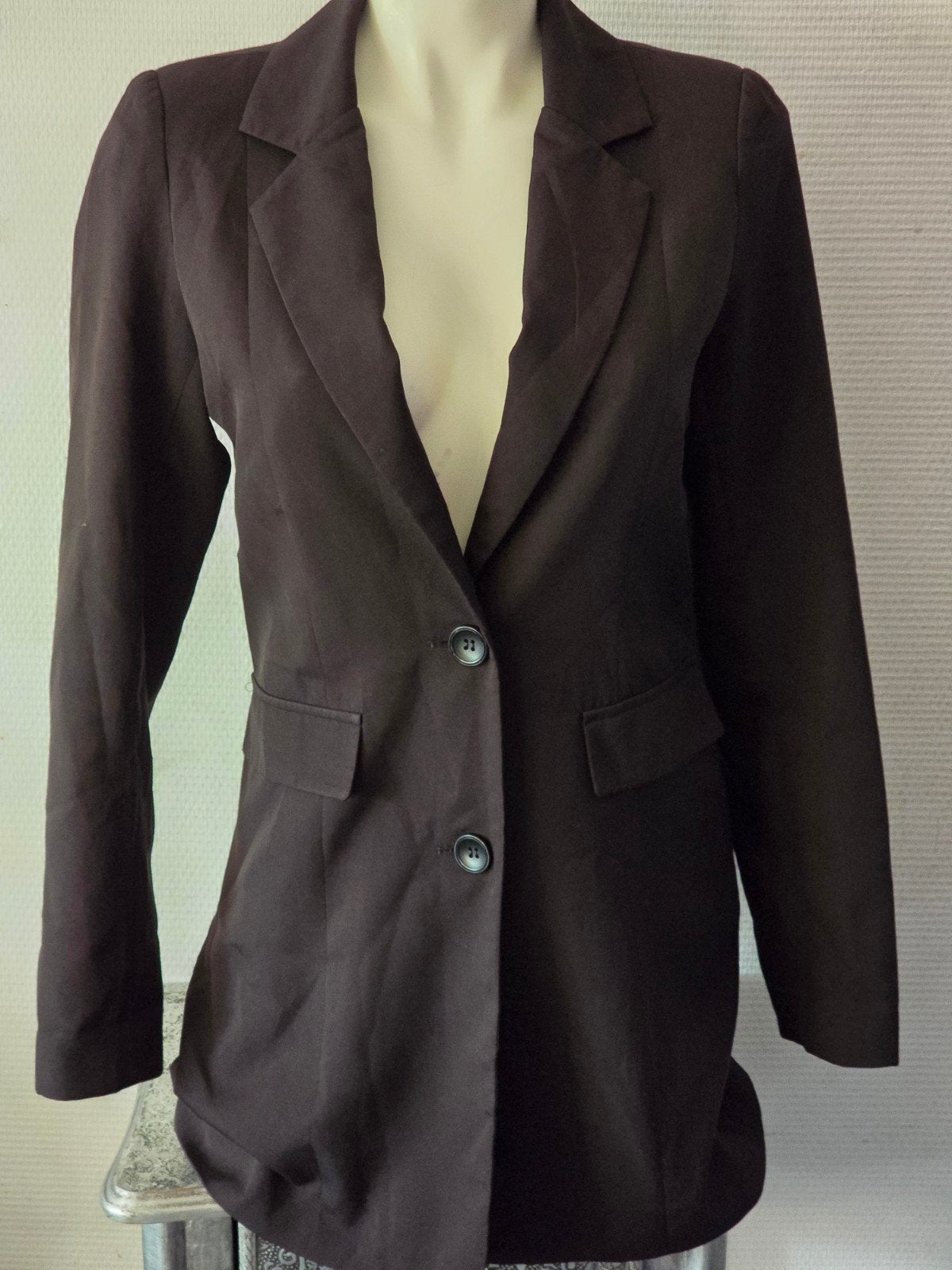 Boohoo Tall Zwarte Blazer Maat 36, Ophalen of Verzenden, Jasje, Maat 36 (S), Gedragen