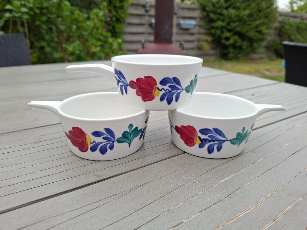 Set van 3 Boerenbont Pasteibakjes - Royal Sphinx - NIEUWSTAA, Ophalen of Verzenden, Aardewerk, Boerenbont, Schaal of Schalen