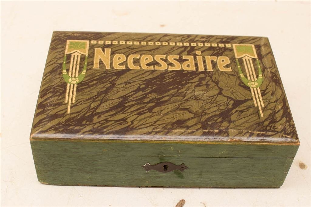 Houten Nécessaire kistje met spiegeltje 46069, Ophalen of Verzenden, Gebruikt, Minder dan 50 cm
