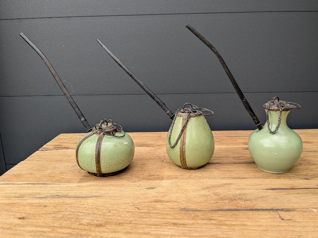 Drie opium pijpjes, Ophalen of Verzenden, Gebruikt, (Water)pijp