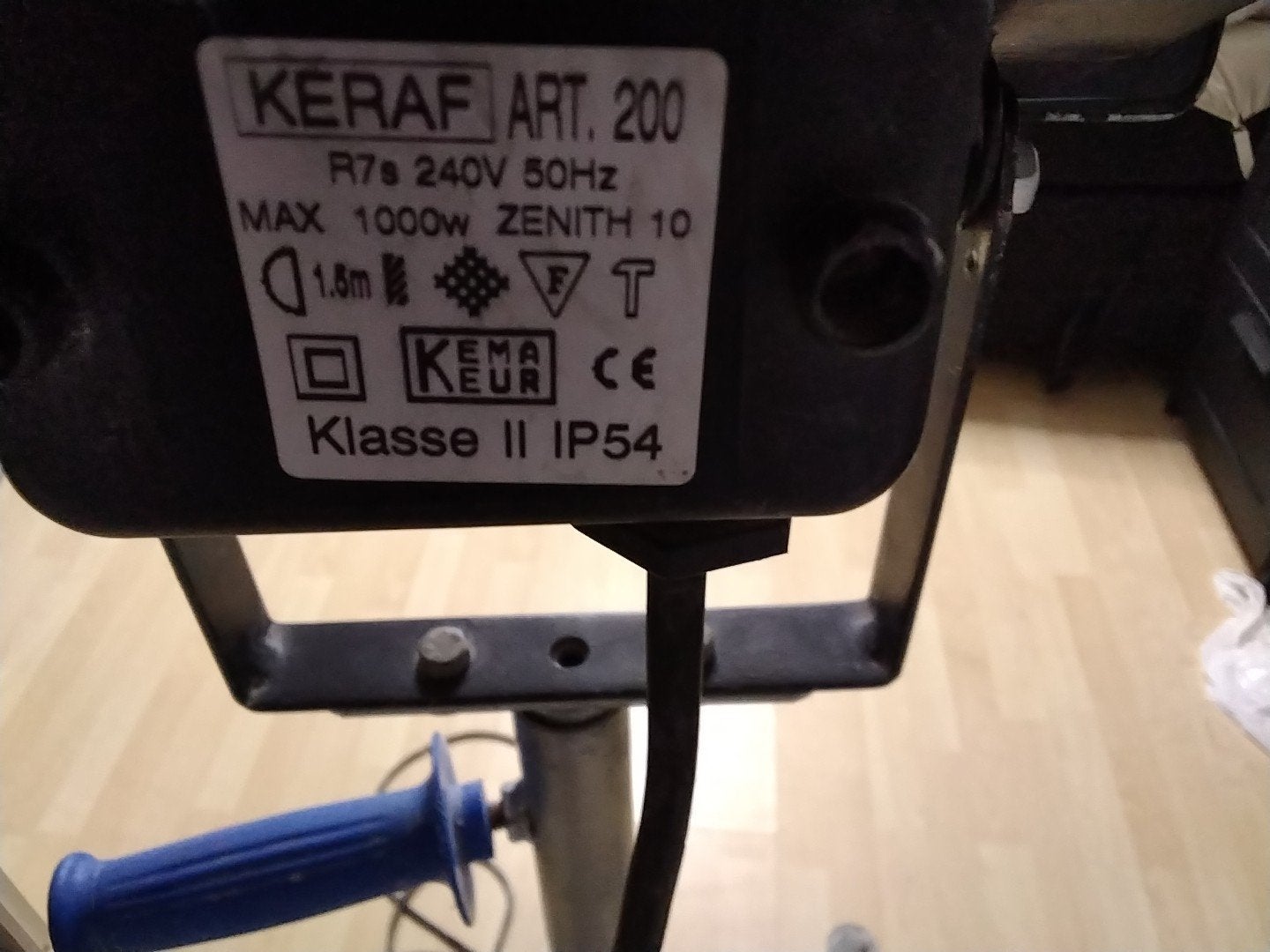 Keraf ART. 200 bouwlamp met statief - 1000W, Doe-het-zelf en Verbouw, Bouwverlichting, Ophalen, Gebruikt, Met statief, Lamp met armatuur