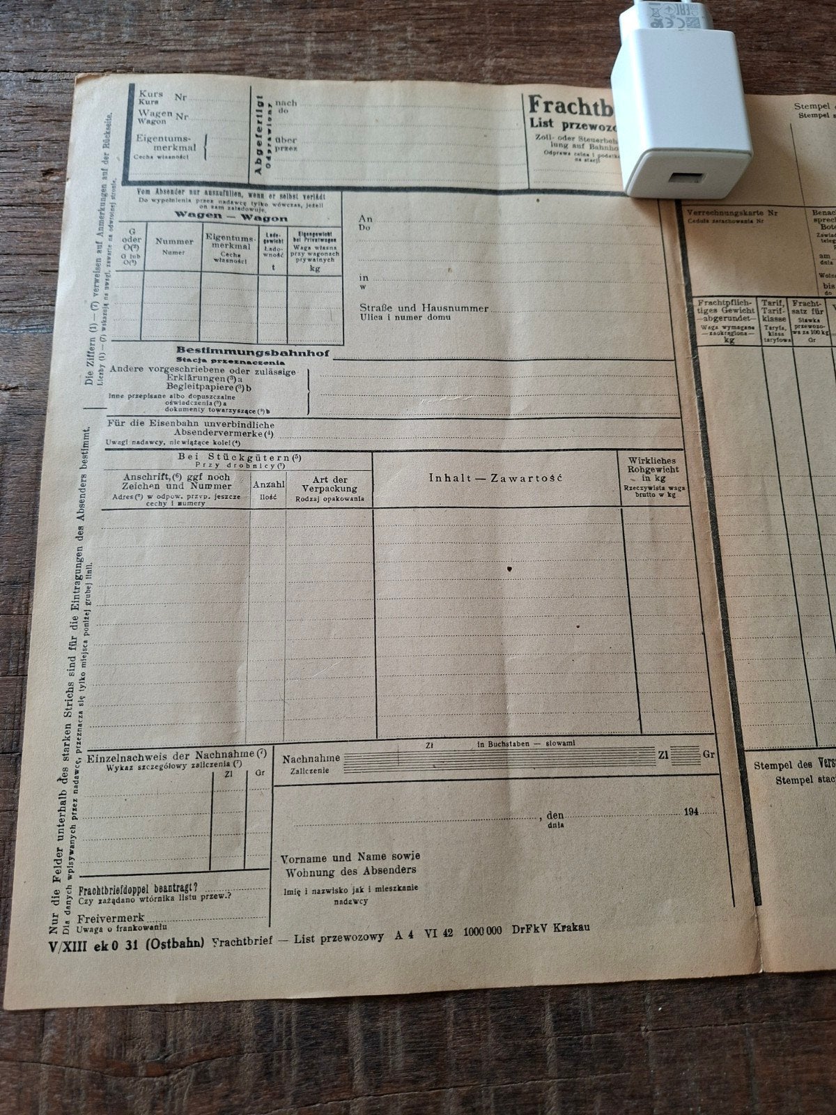 ww2 wo2 vrachtbrief goederen, Ophalen of Verzenden, Duitsland