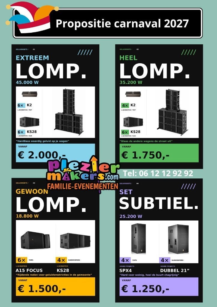 GELUID HUREN:L-Acoustics - Carnaval - grote tentfeesten 2027, Speakerset, Nieuw, Ophalen of Verzenden, Geschikt voor surround/home cinema