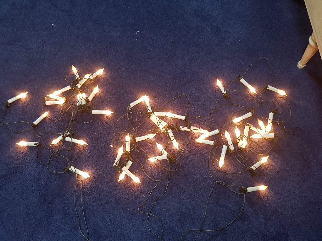 3 vintage Kerstverlichting kaarsjes kerst lamp kerstboom 70, Diversen, Kerst, Verzenden, Zo goed als nieuw