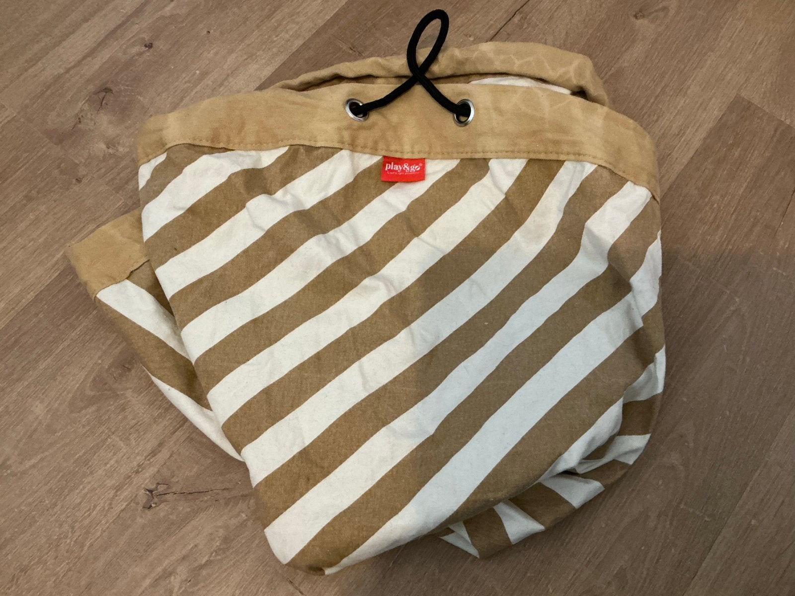 Play & Go opbergspeelkleed - okerbruin/Wit gestreept, Ophalen of Verzenden, Zo goed als nieuw