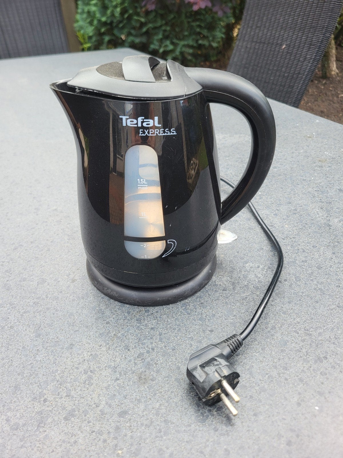 Tefal Express Waterkoker 1.5L Zwart, 1 tot 2 liter, Ophalen, Gebruikt