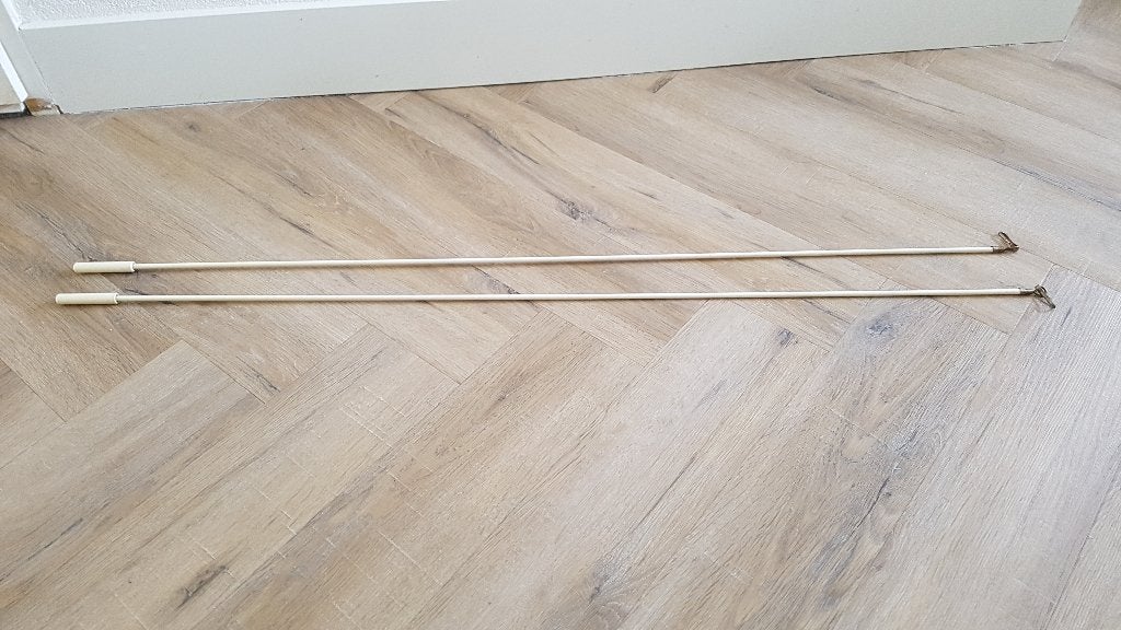 Gordijn trekstangen 2 stuks wit/crème, Ophalen of Verzenden, Gebruikt, Crème