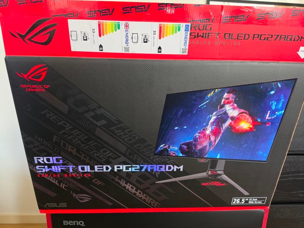 ASUS ROG Swift OLED PG27AQDM Gaming Monitor, ASUS, Minder dan 1 ms, Zo goed als nieuw, HDMI