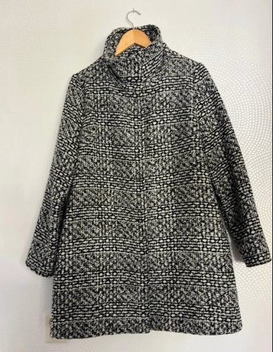 Stijlvolle Zwart-Witte Jas met Colkraag Norah 42, Kleding | Dames, Zwart, Maat 42/44 (L), Ophalen of Verzenden, Zo goed als nieuw