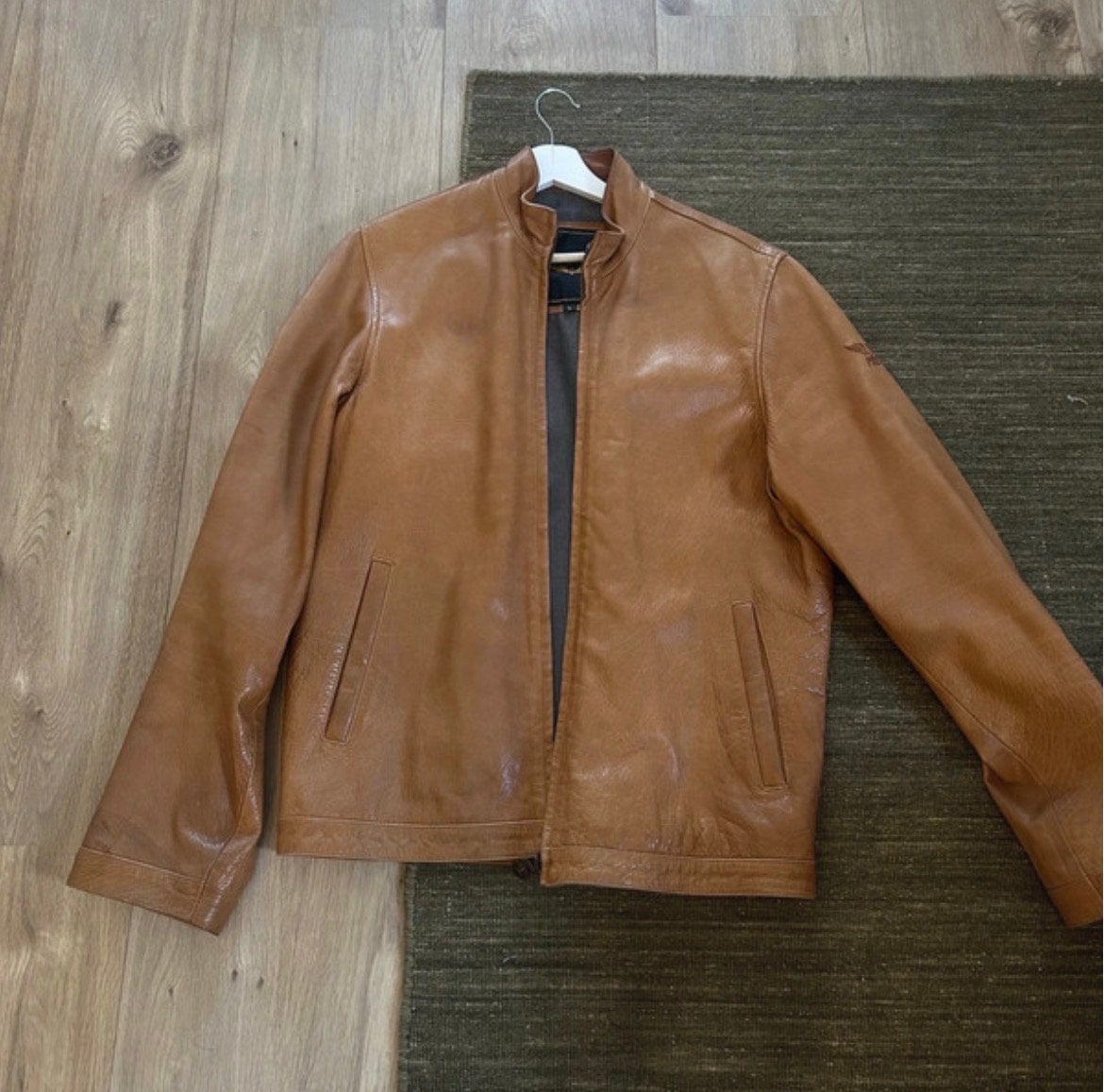 Vintage 90s Pall Mall Leren Jas Cognac - Maat L, Kleding | Heren, Verzenden, Gedragen, Maat 52/54 (L), Bruin