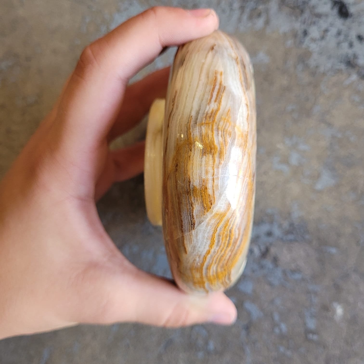 Vintage Onyx Asbak - Handgemaakt en Uniek, Ophalen of Verzenden, Gebruikt, Asbak
