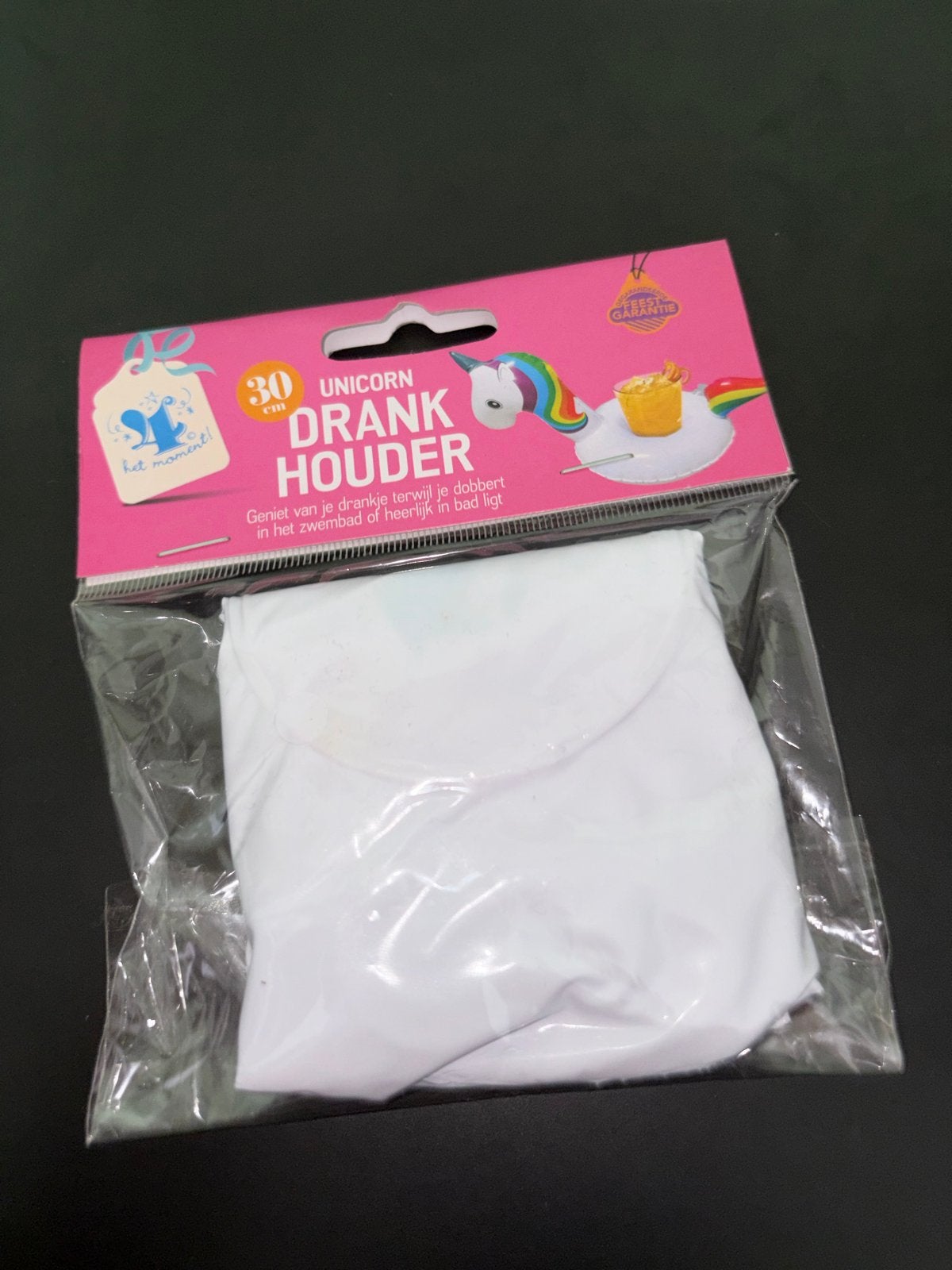 Unicorn Opblaasbare Drankhouder - 30 cm, Ophalen of Verzenden, Nieuw