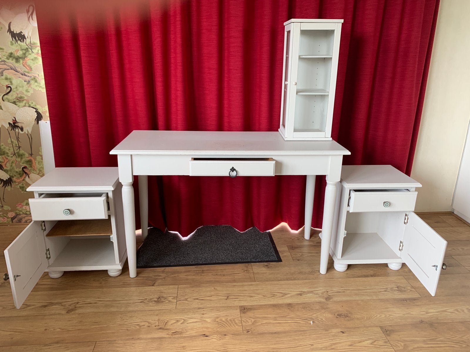 Witte kaptafel met nachtkastjes en vitrinekast, Ophalen, Gebruikt, Overige instrumenten