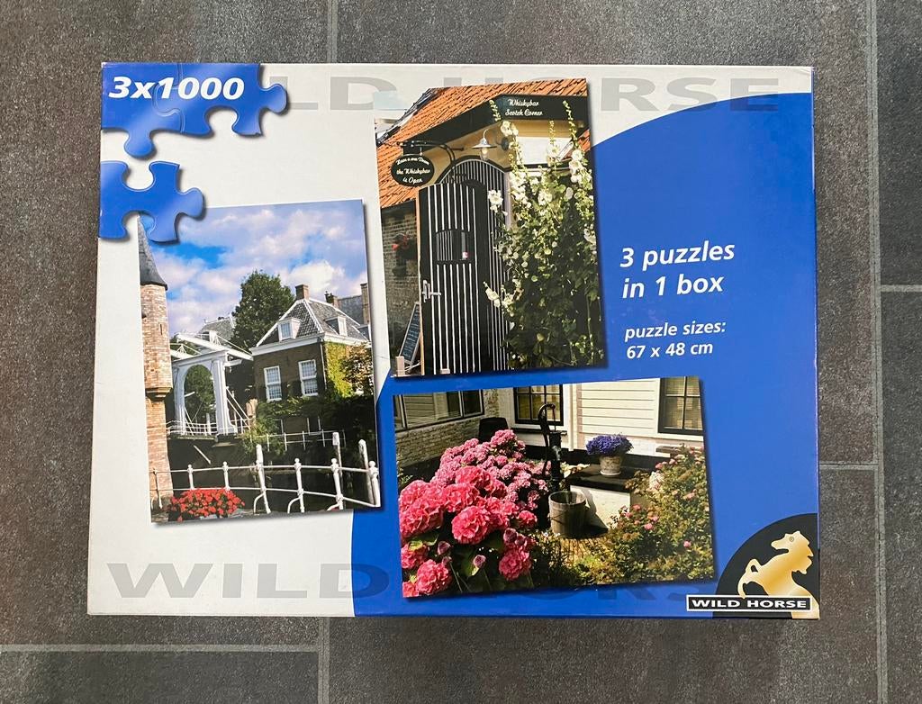 Puzzelbox 3x 1000 stukjes, Ophalen of Verzenden, 500 t/m 1500 stukjes, Zo goed als nieuw, Legpuzzel