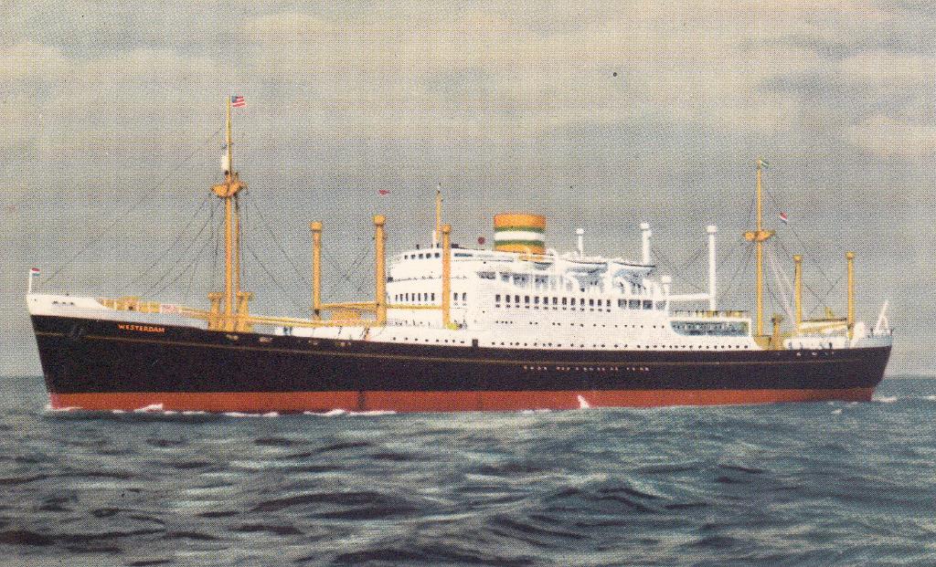 00891 Holland America Line - M.V. Westerdam, Verzamelen, Verzenden, 1940 tot 1960, Ongelopen, Zuid-Holland