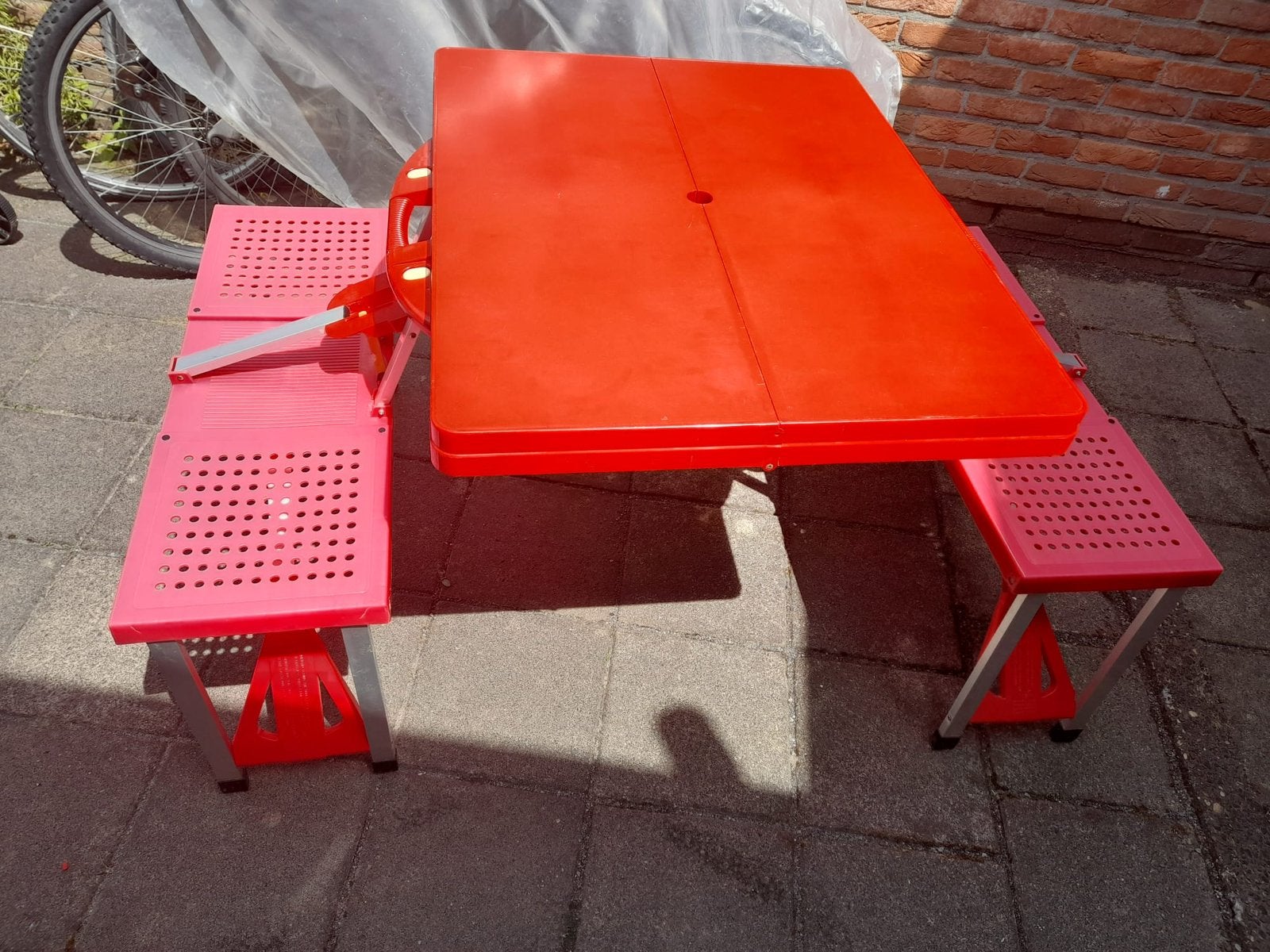 Picknick tafel, Ophalen, Zo goed als nieuw, Rechthoekig, Hout