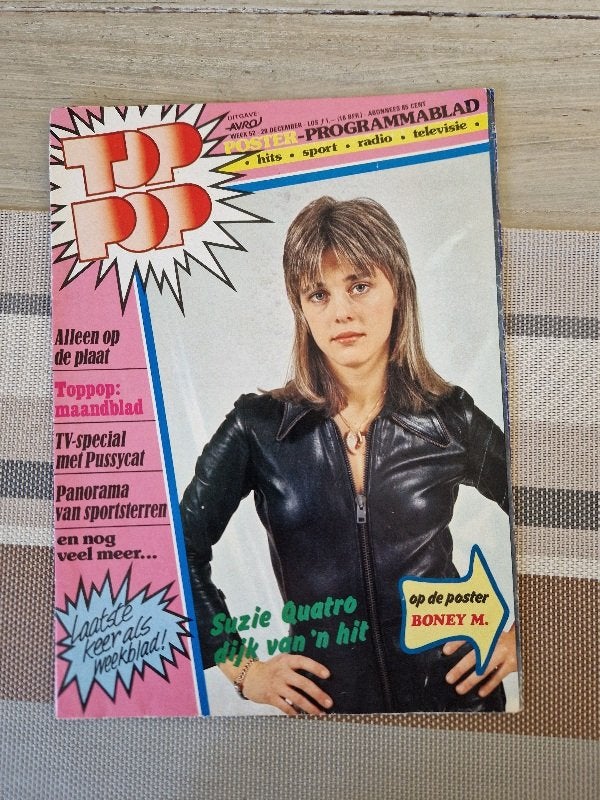 TopPop Poster, met o.a. Suzie Quatro, Boney M., Pussycat..., Ophalen of Verzenden, Gebruikt, Overige typen