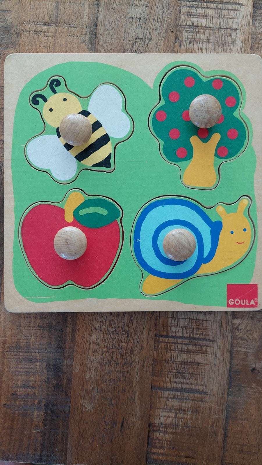 Goula Houten Insteekpuzzel met Dieren en Fruit, Ophalen of Verzenden