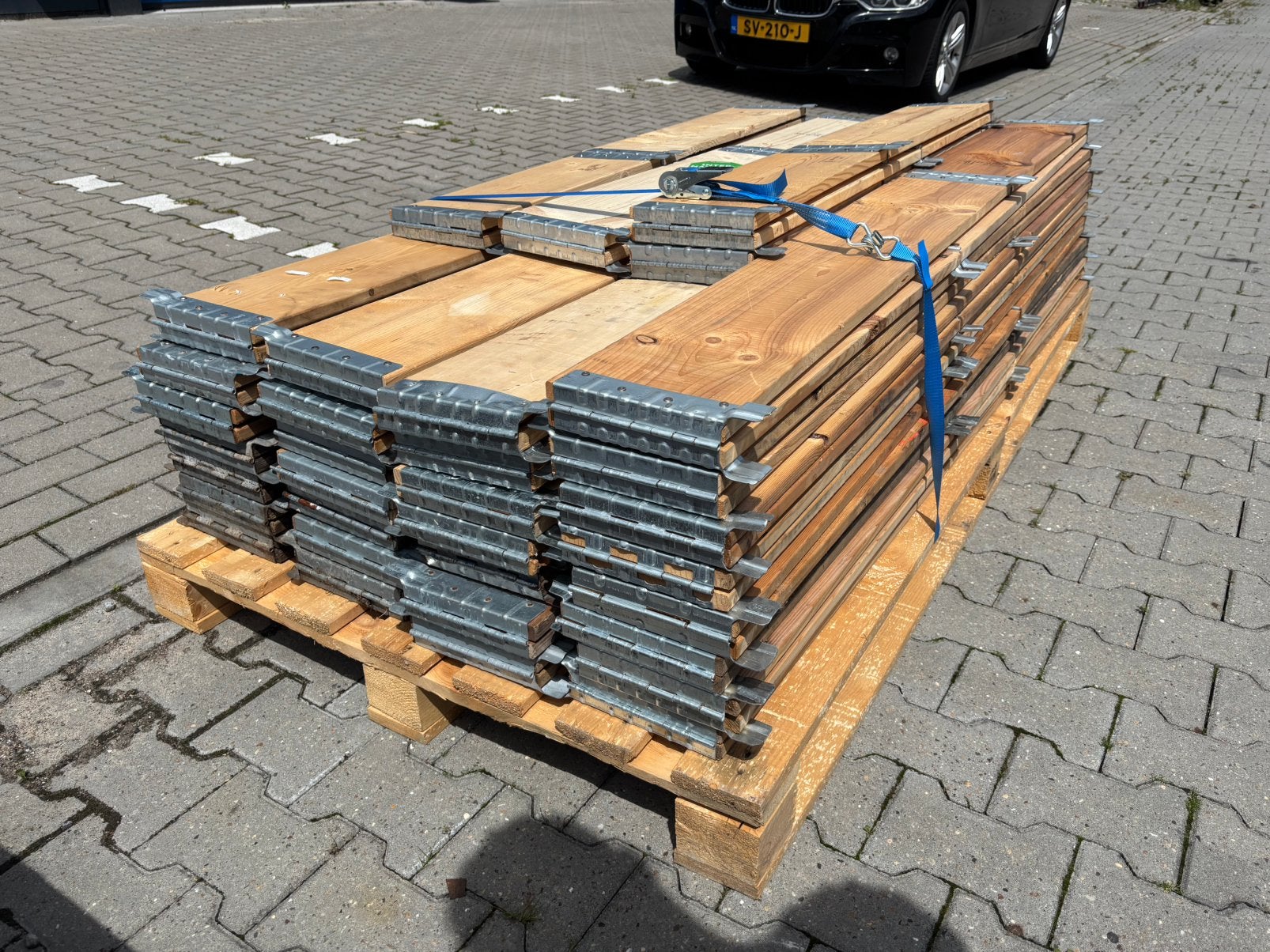 Grote partij houten pallet opzetranden / palletranden, Ophalen, Overige typen, Zo goed als nieuw, 50 mm of meer