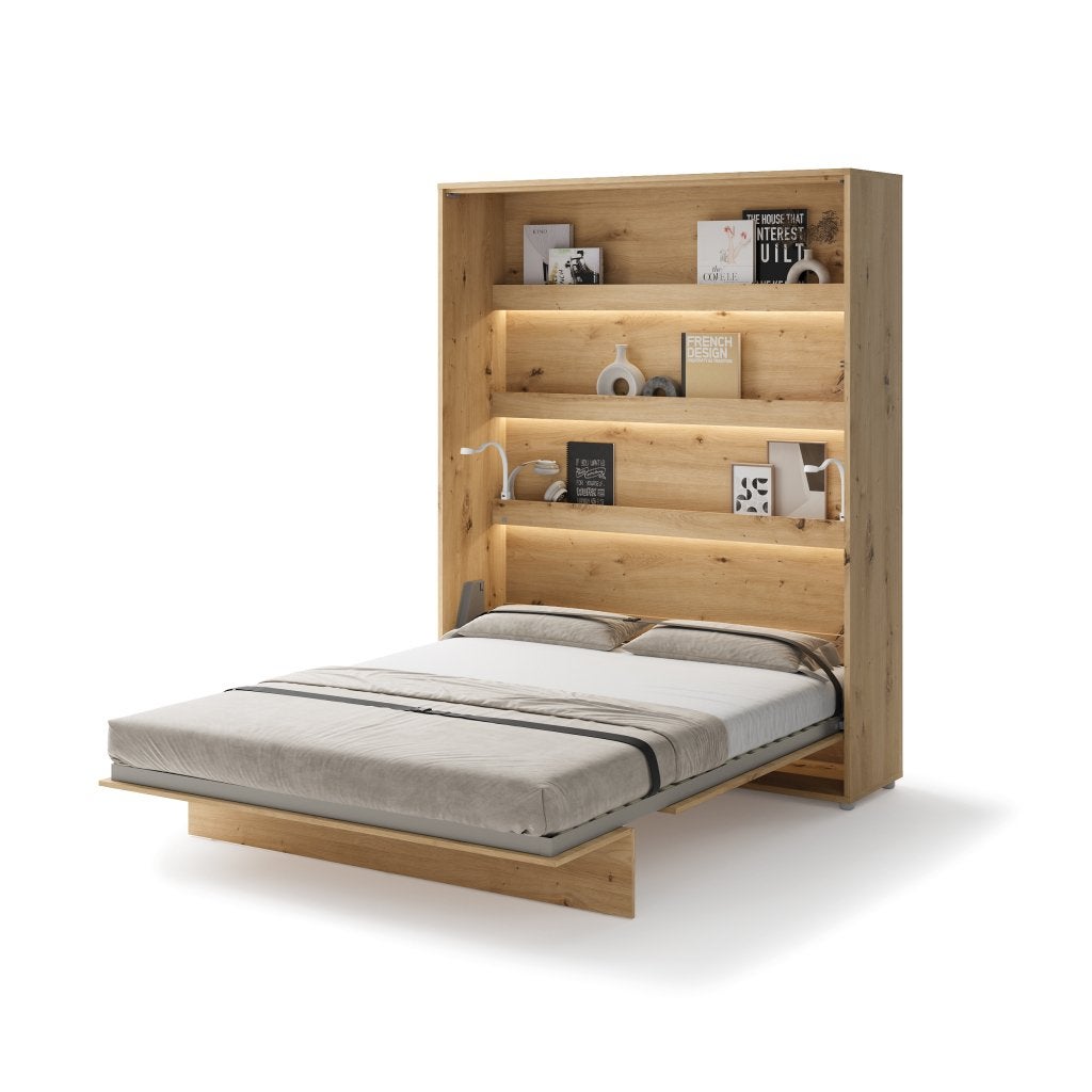 Concept opklapbed verticaal - 160x200 - Eikenkleur, Huis en Inrichting, Slaapkamer | Bedden, Niet ingevuld, Niet ingevuld, Niet ingevuld