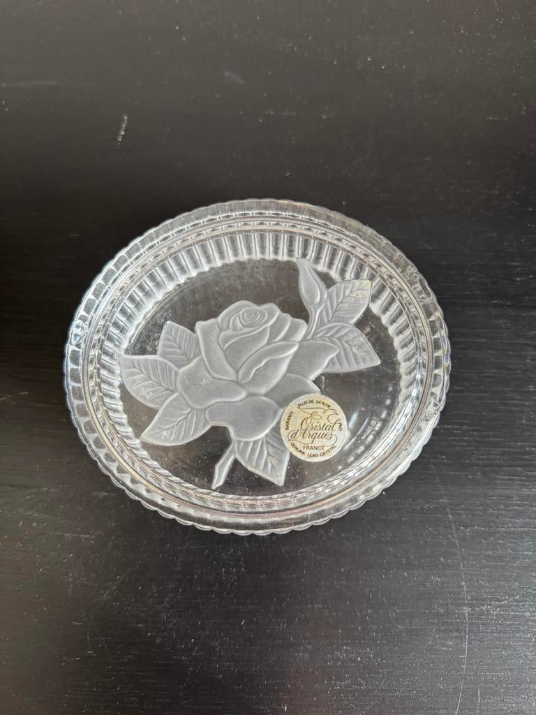 Cristal D'Arques Loodkristallen Sieraden Doosje Roos, Antiek en Kunst, Antiek | Glas en Kristal, Ophalen of Verzenden