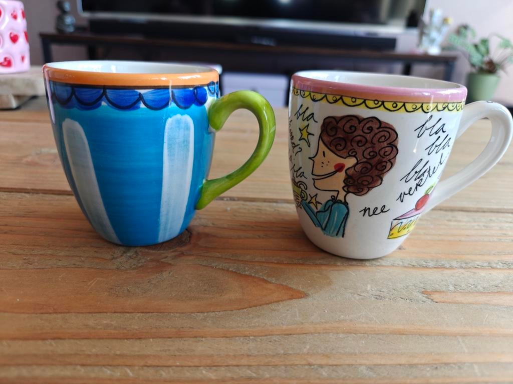 2 Blond Amsterdam kopjes - gebruikt, nette staat, Ophalen, Gebruikt, Blond Amsterdam, Kop(pen) en/of Schotel(s)